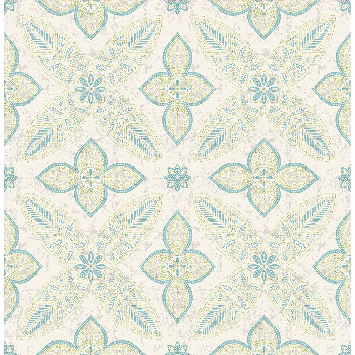Off Beat Ethnic Turquoise Geometric Floral