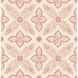0037115 off beat ethnic red geometric floral