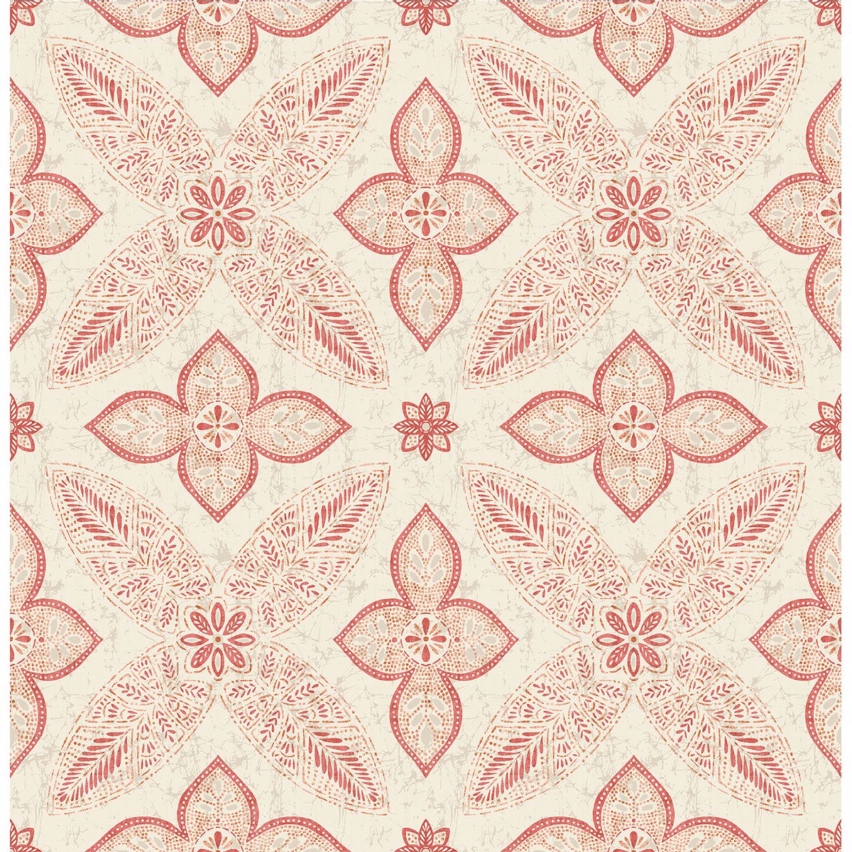 0037115 off beat ethnic red geometric floral