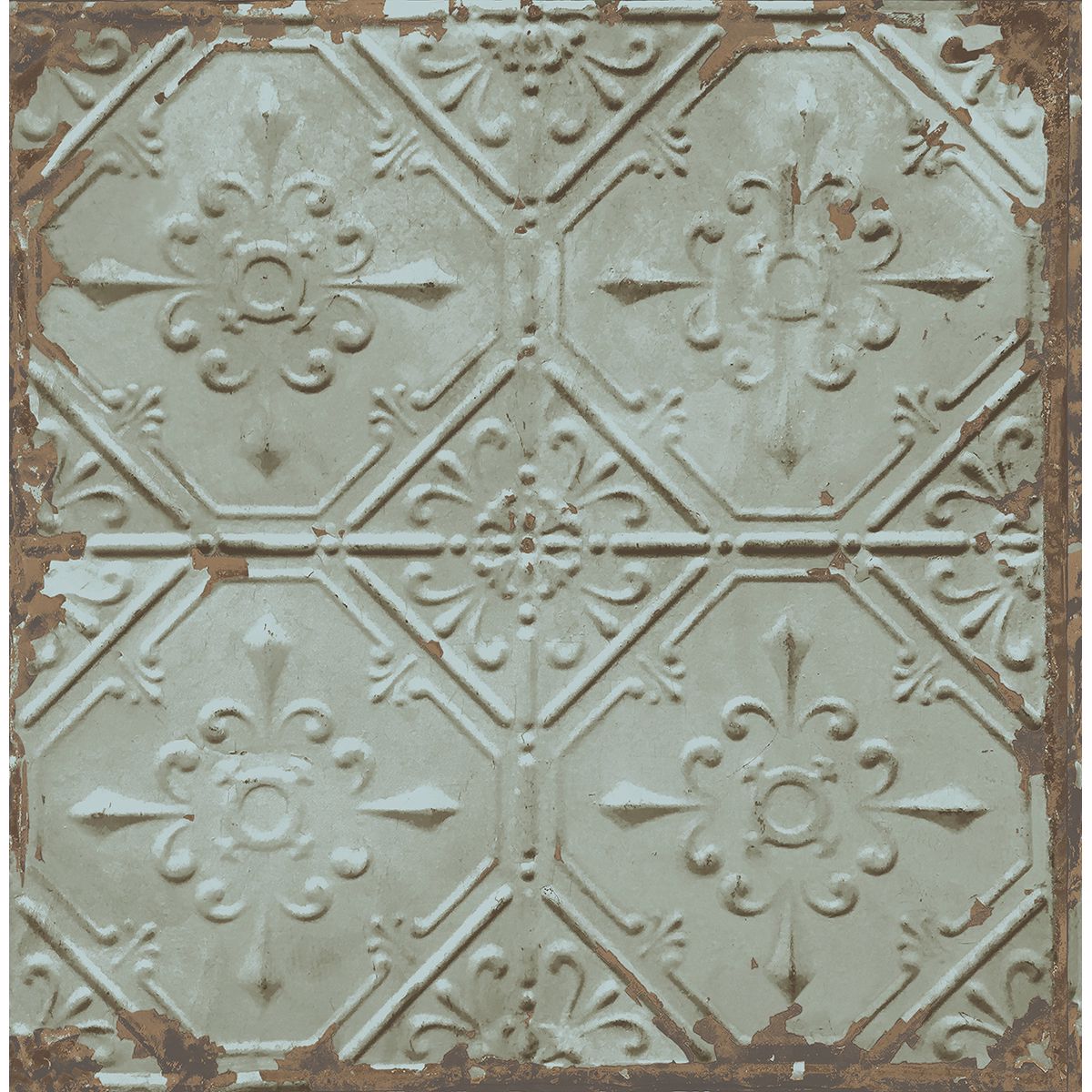 0037299 tin ceiling teal distressed tiles