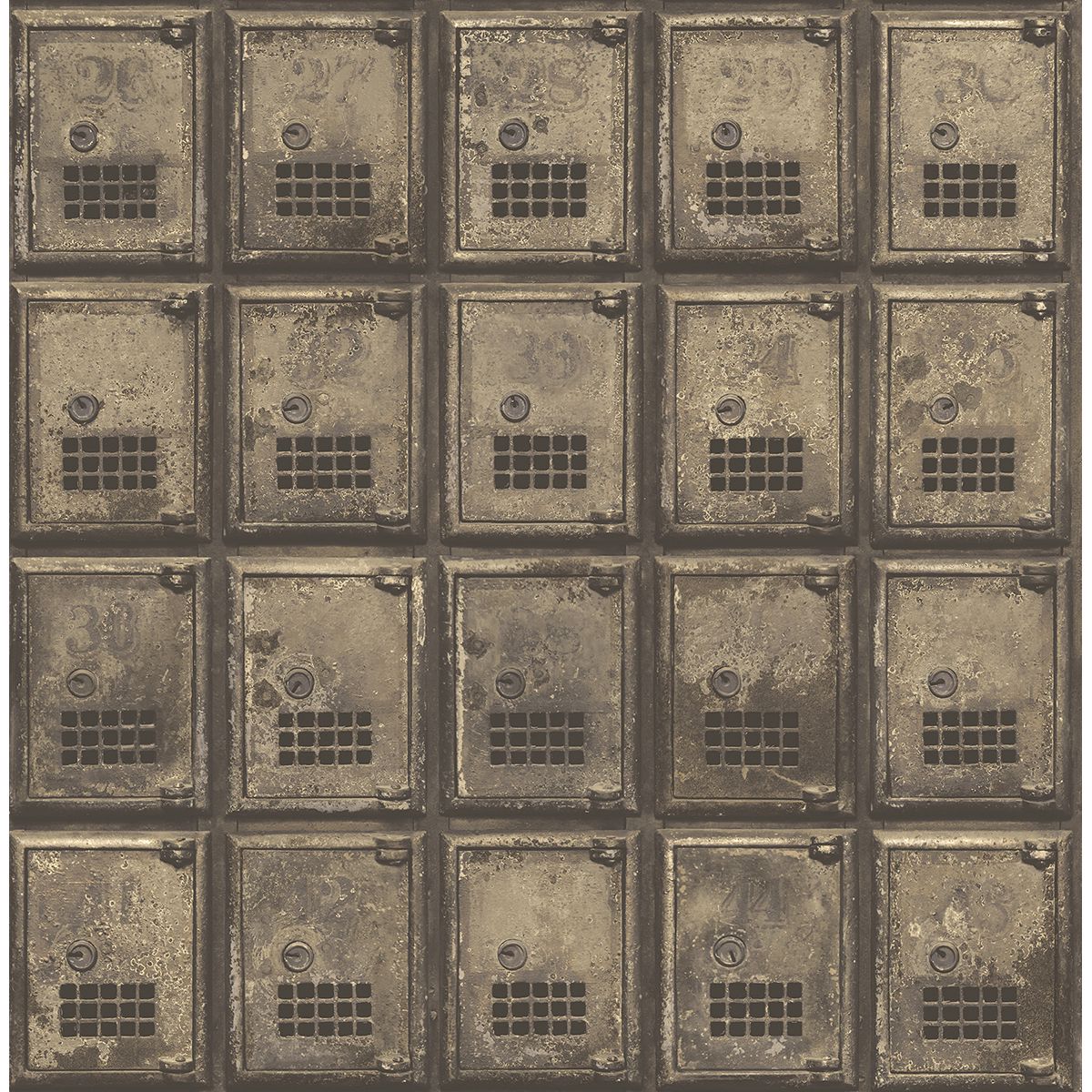 0037327 vintage po boxes brass distressed metal