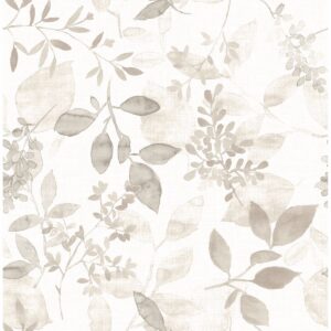 0037579 gossamer taupe botanical wallpaper