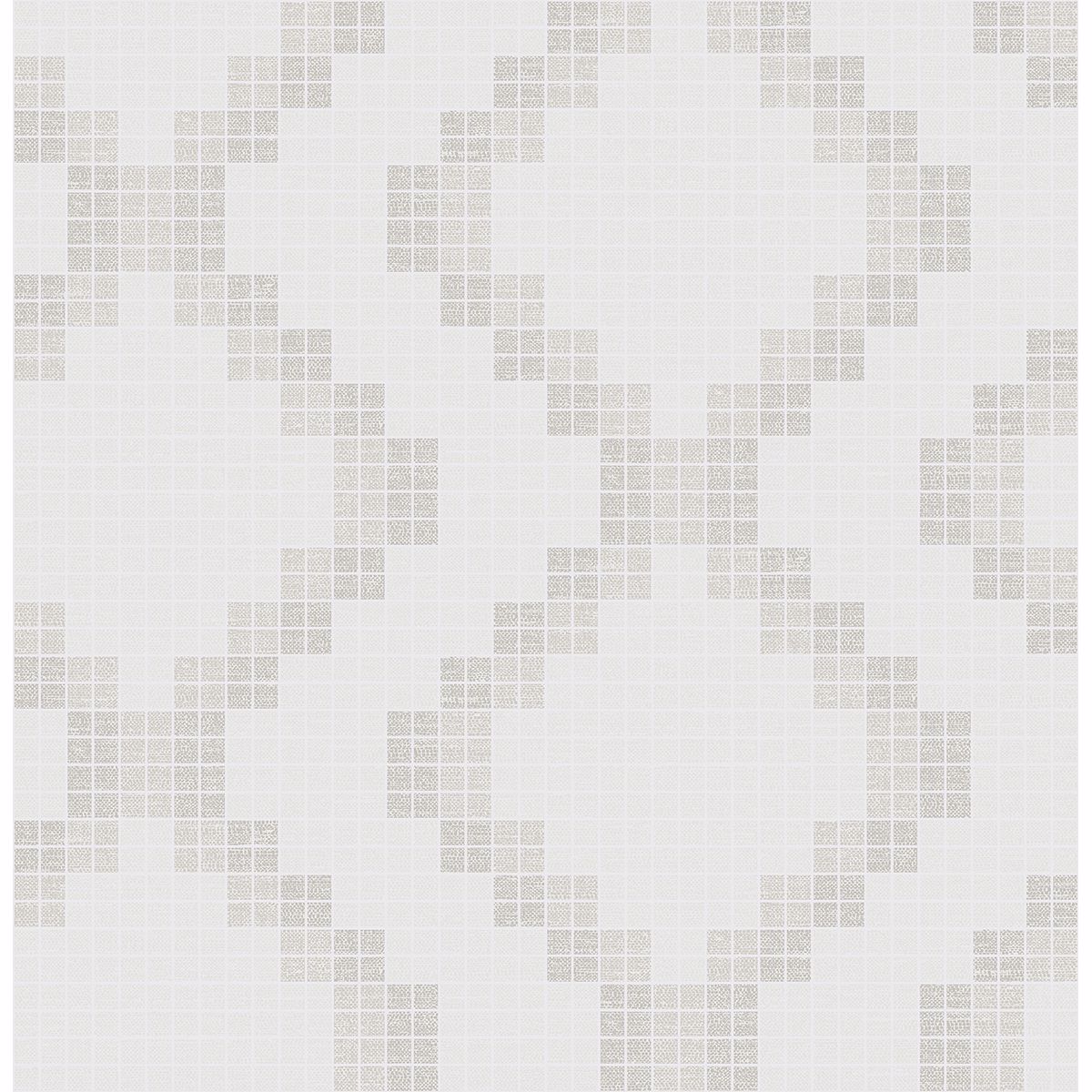 0037608 mosaic taupe grid wallpaper