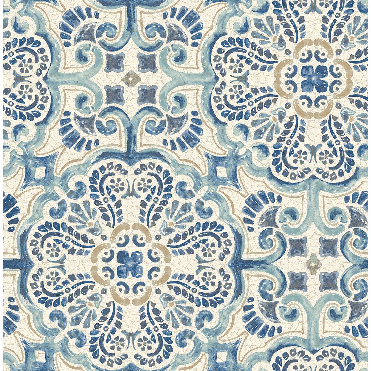 0037620 florentine blue tile wallpaper