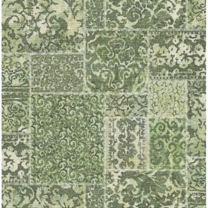 0037632 esma green vintage carpet wallpaper