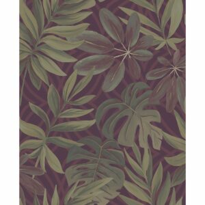 0037692 nocturnum maroon leaf wallpaper