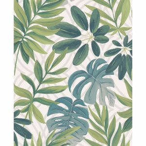 0037702 nocturnum white leaf wallpaper