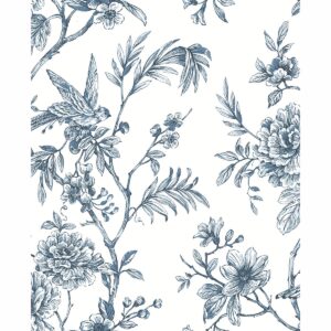 0037705 jessamine blue floral trail wallpaper