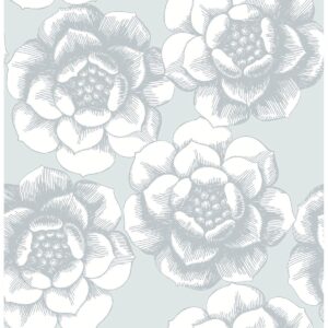 0037715 fanciful silver floral wallpaper