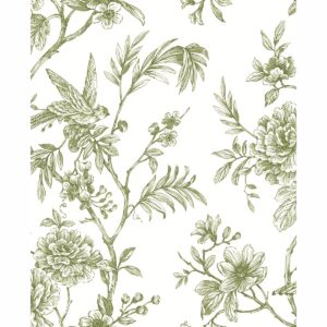0037721 jessamine green floral trail wallpaper