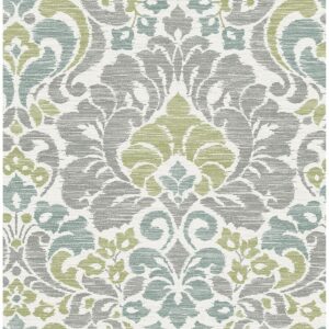 0037870 garden of eden green damask wallpaper