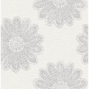 0037919 sol light grey medallion wallpaper
