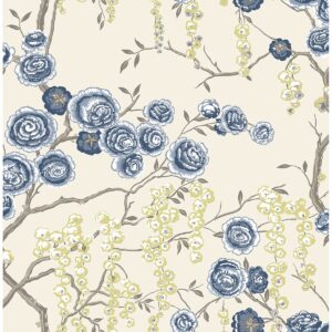 0037992 peony tree indigo wallpaper by sarah richardson