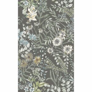 0038008 full bloom taupe floral wallpaper