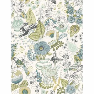 0038014 whimsy green fauna wallpaper
