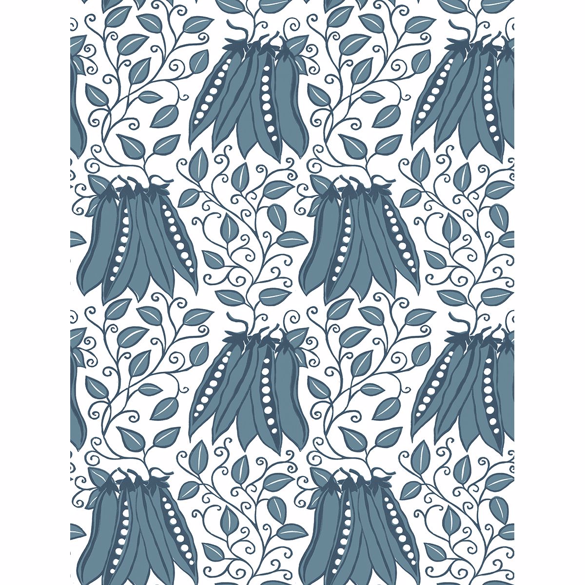 0038023 peas in a pod teal garden wallpaper