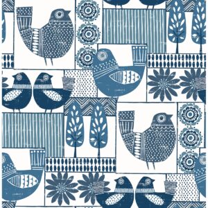 0038025 hennika blue patchwork wallpaper