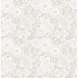 0038031 ana taupe floral wallpaper
