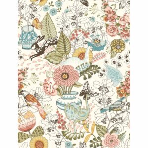 0038041 whimsy pink fauna wallpaper