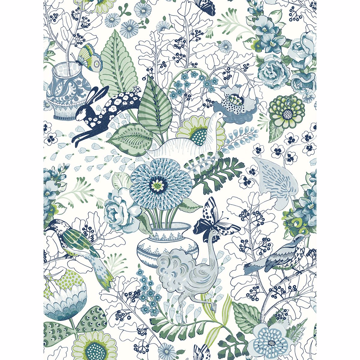 0038060 whimsy blue fauna wallpaper