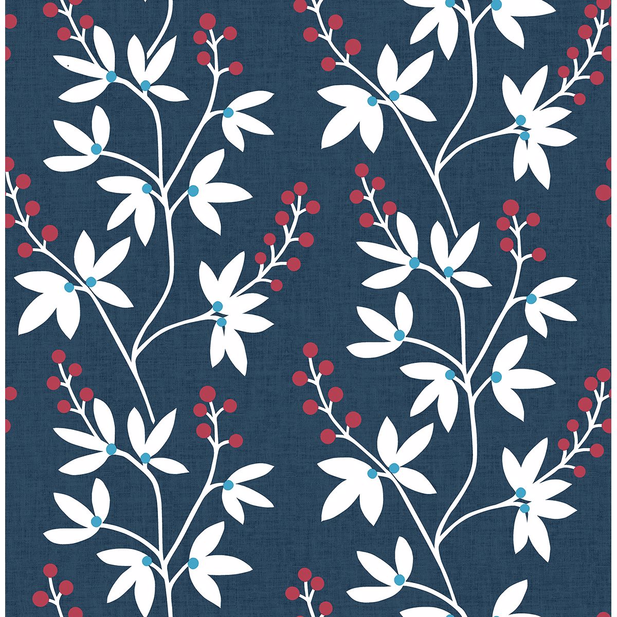 0038143 linnea elsa navy botanical trail wallpaper