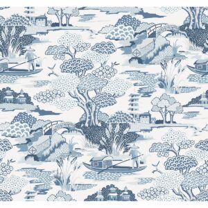 0038154 joy de vie blue toile wallpaper