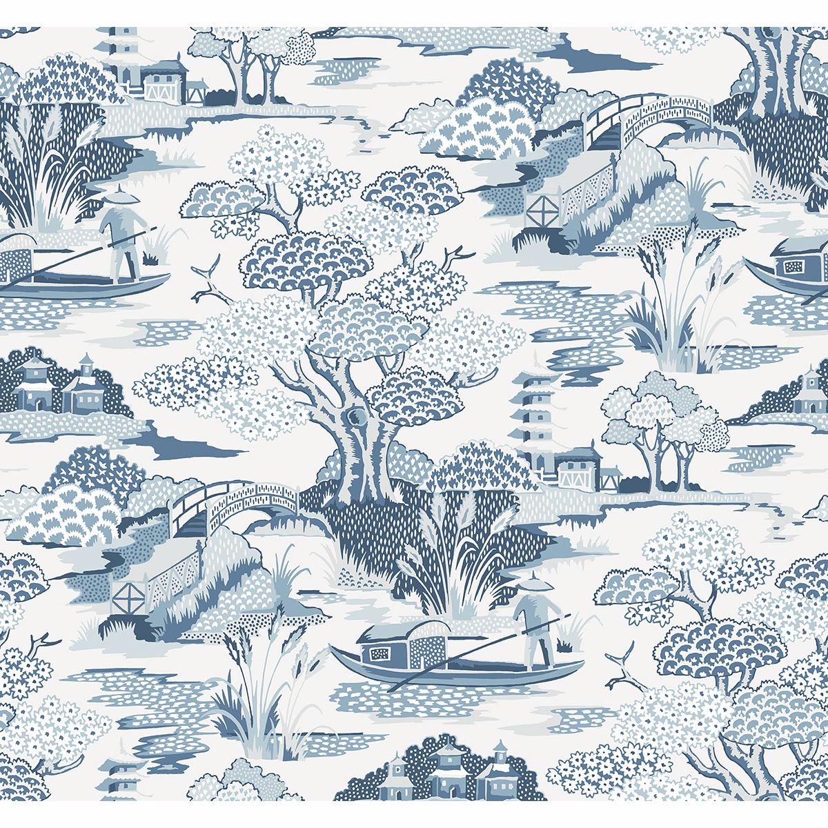 0038154 joy de vie blue toile wallpaper