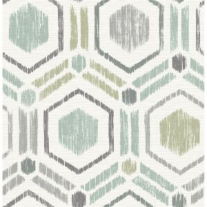 0038160 borneo light green geometric grasscloth wallpaper
