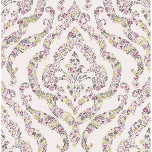 0038169 featherton pink floral damask wallpaper