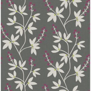 0038170 linnea elsa charcoal botanical trail wallpaper