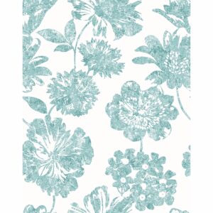 Folia Aqua Floral Wallpaper