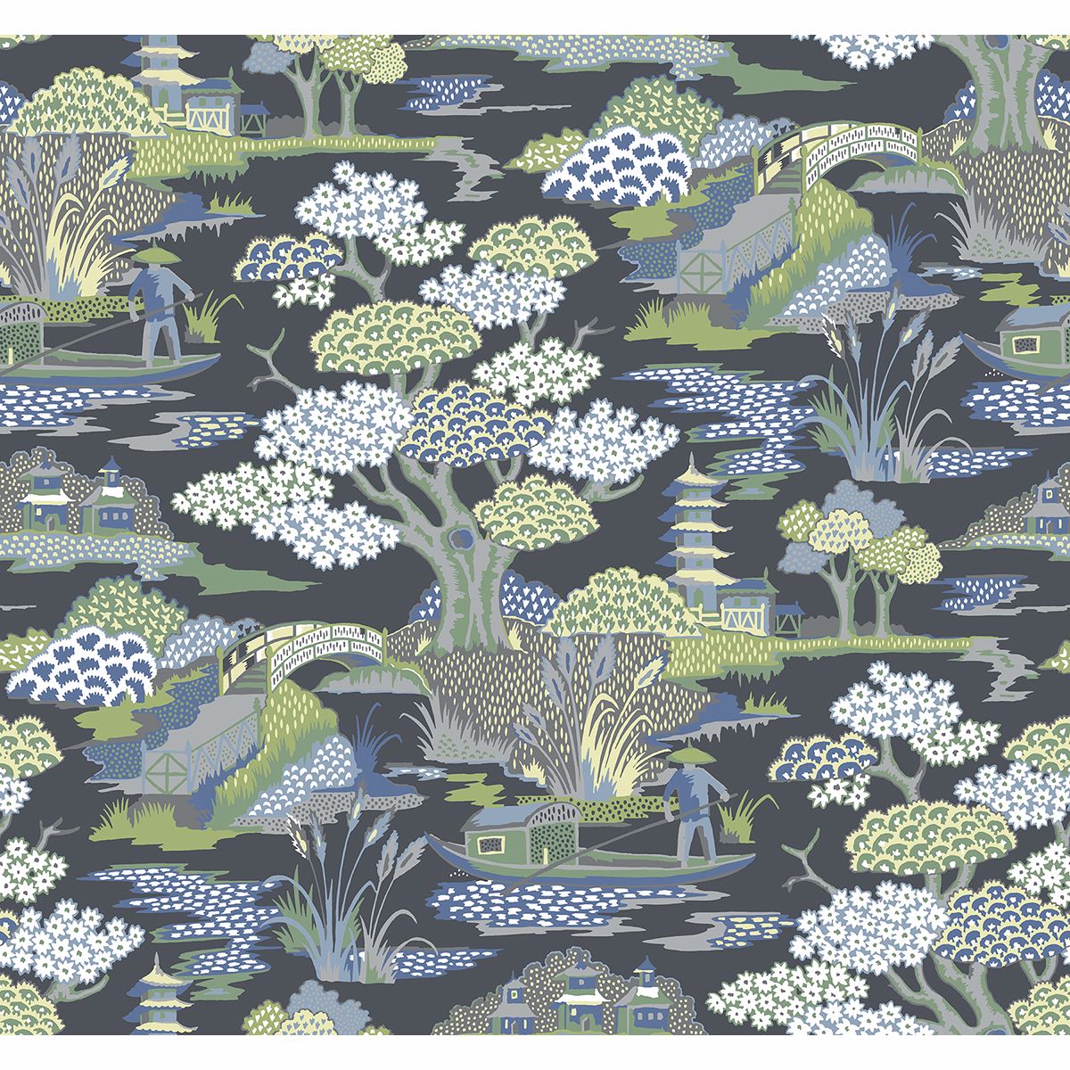 0038183 joy de vie indigo toile wallpaper