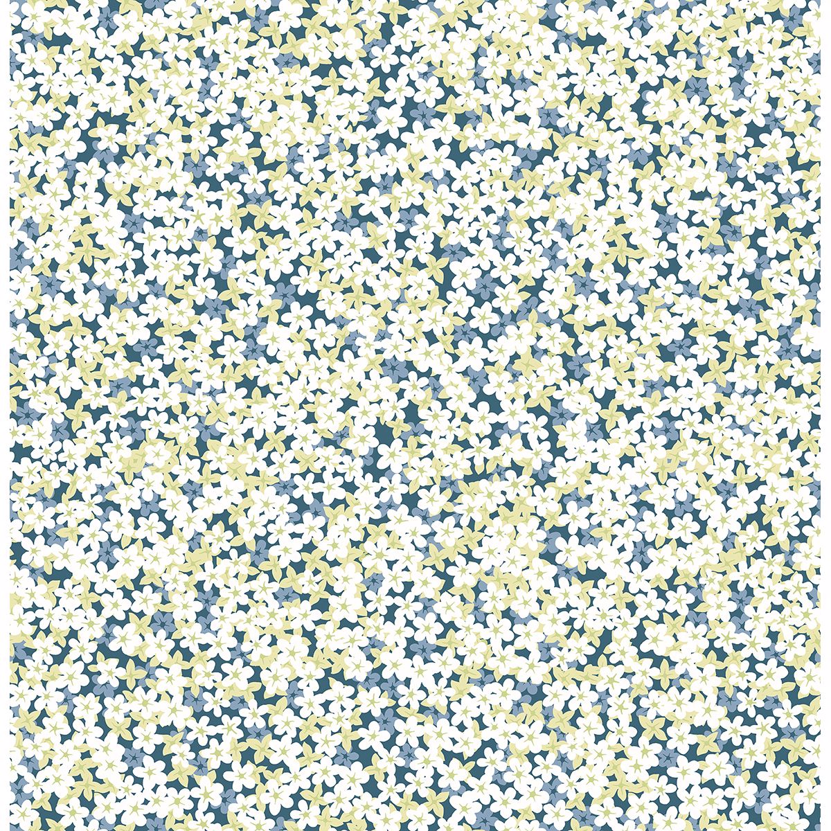 0038184 giverny blue miniature floral wallpaper