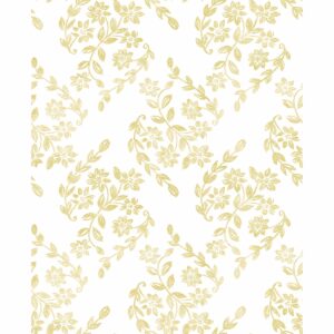 0038193 arabesque mustard floral trail wallpaper