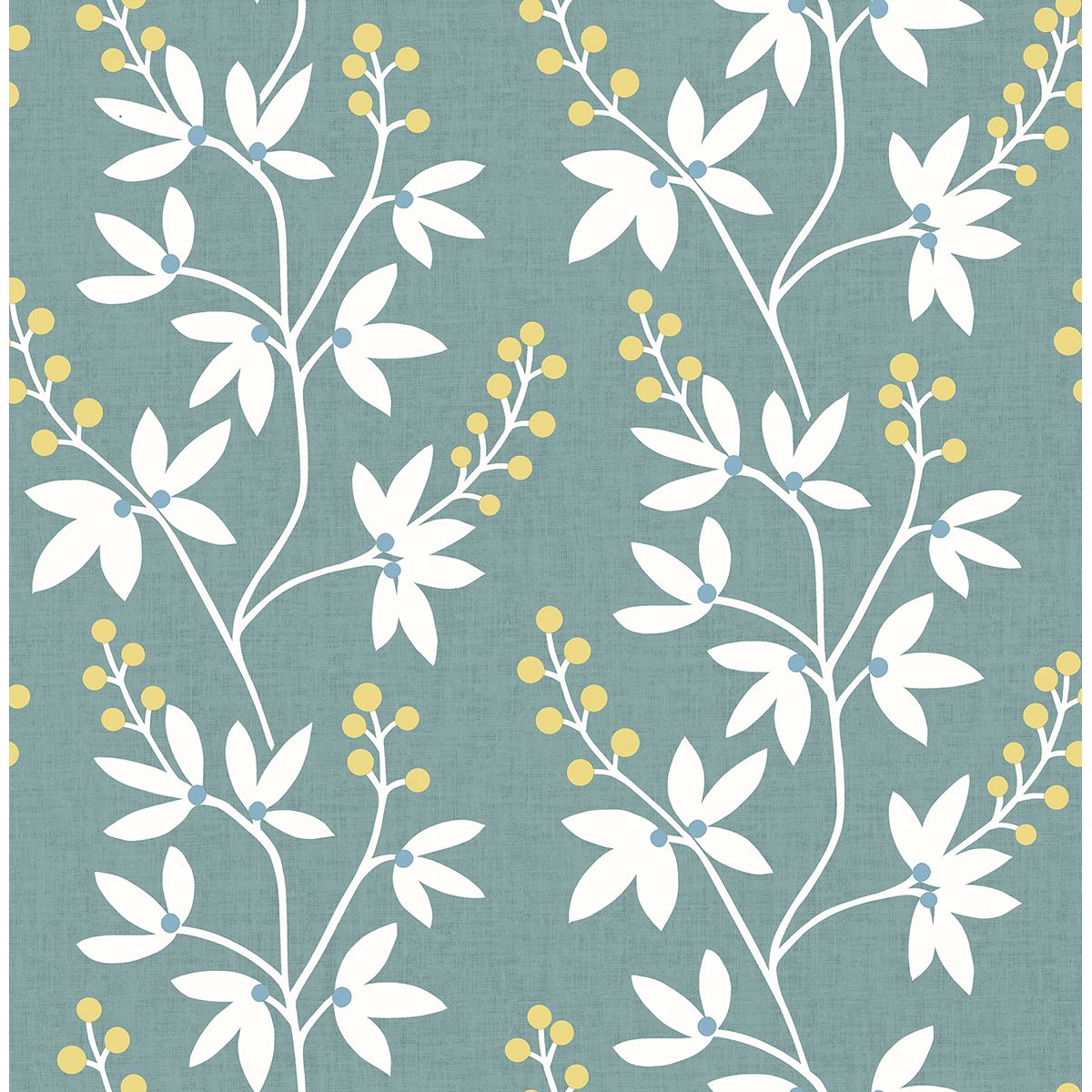 0038199 linnea elsa teal botanical trail wallpaper