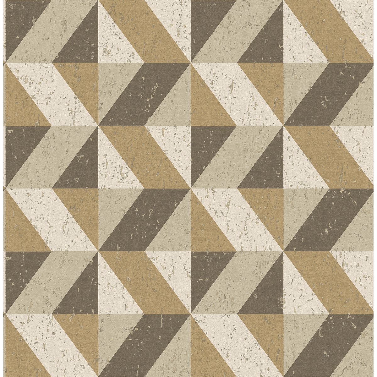 Cerium Light Brown Concrete Geometric Wallpaper