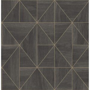 0038255 cheverny dark brown geometric wood wallpaper