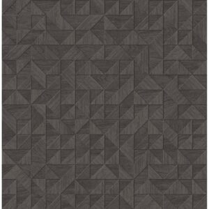 0038256 gallerie dark brown geometric wood wallpaper