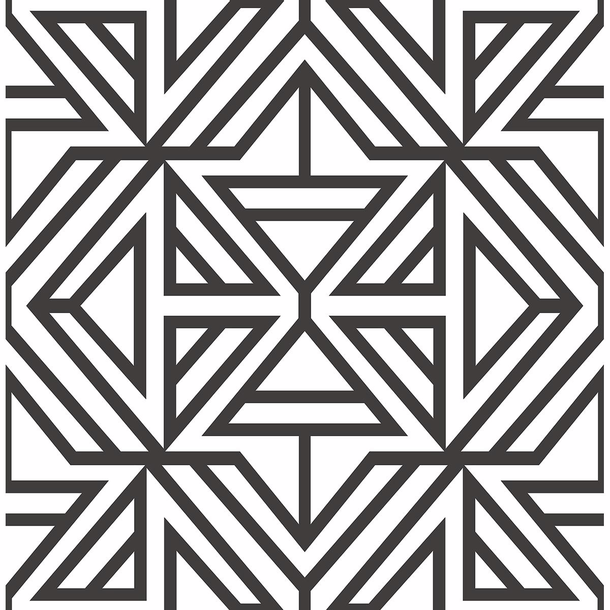 Helios Black Geometric Wallpaper
