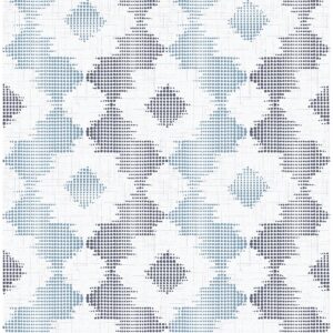 0038332 babylon blue abstract floral wallpaper