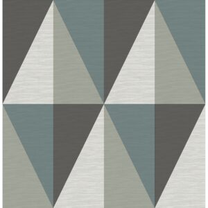 0038337 aspect teal geometric faux grasscloth wallpaper