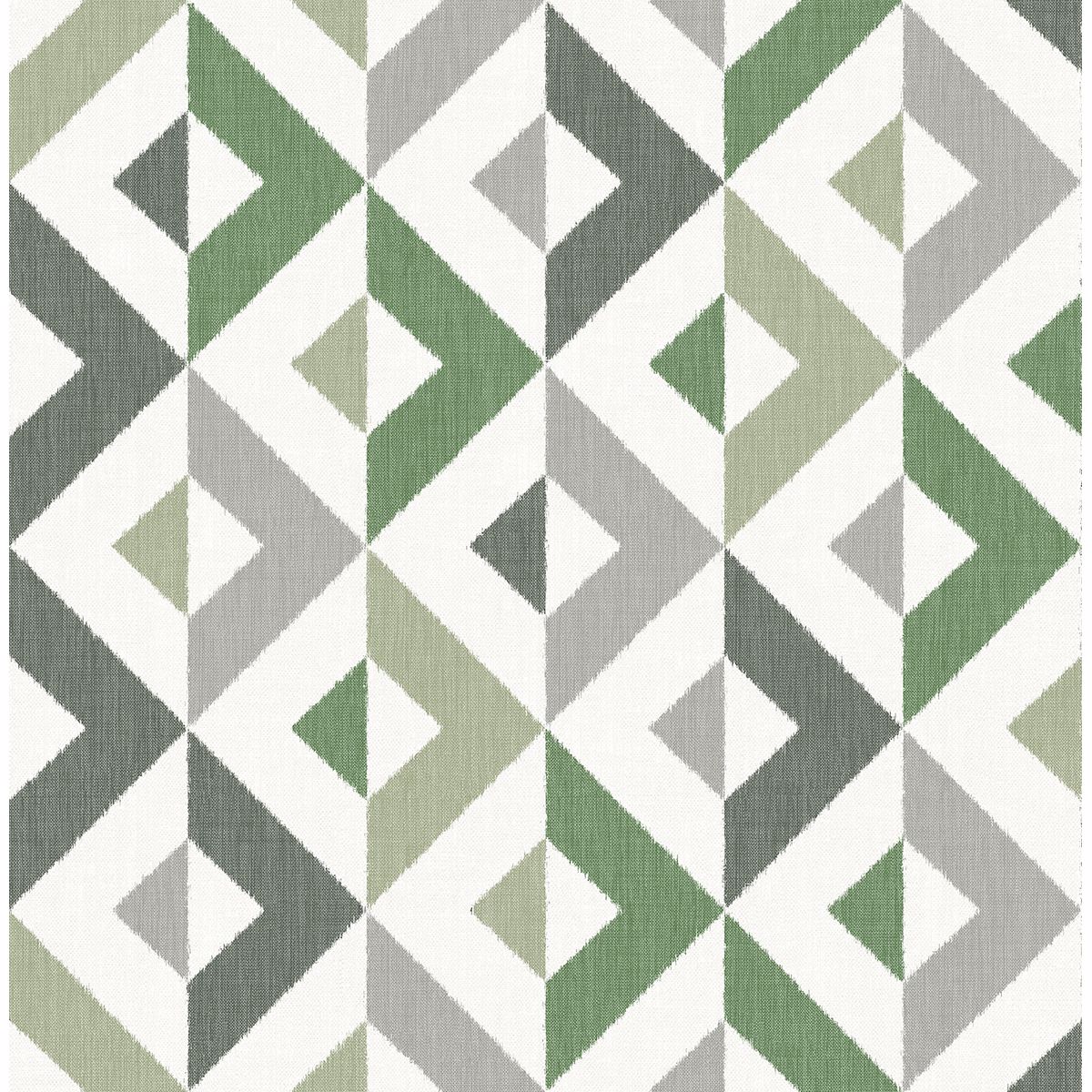 0038346 seesaw green geometric faux linen wallpaper