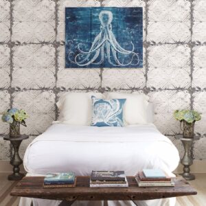 Donahue White Tin Ceiling Wallpaper