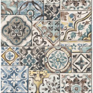 0038404 estrada blue marrakesh tiles wallpaper