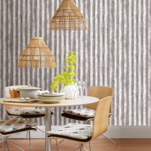 Kirkland Silver Corrugated Metal Wallpaper