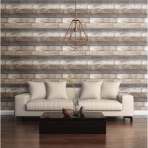 Porter Brown Weathered Plank Wallpaper