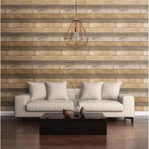 Porter Wheat Weathered Plank Wallpaper