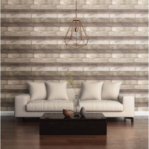 Porter Coffee Weathered Plank Wallpaper