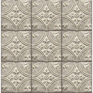 0038445 cornelius grey tin ceiling tile wallpaper