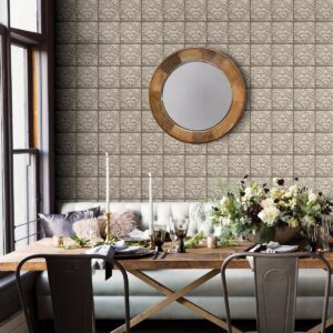 Cornelius Grey Tin Ceiling Tile Wallpaper